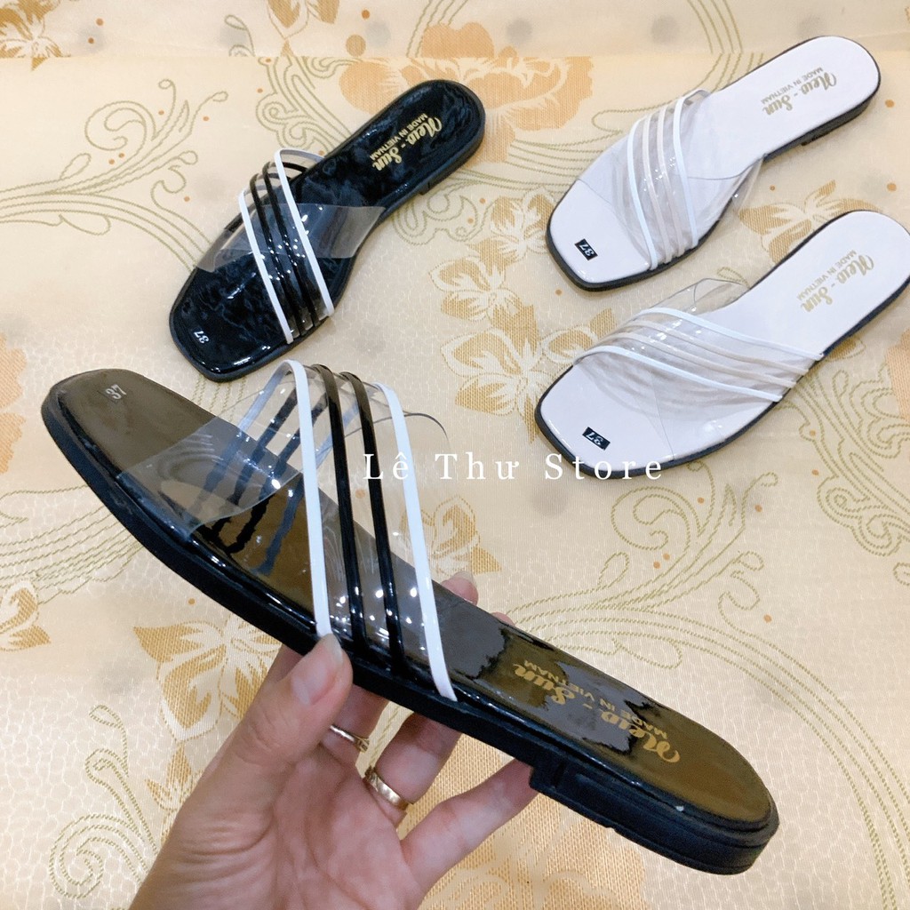 Dép nữ bản chéo meka viền (D012)