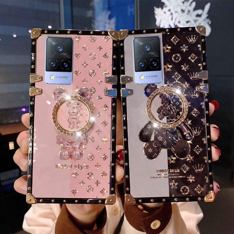 Ốp Điện Thoại Có Giá Đỡ Hình Gấu Vivo V20 V20SE V21 V21E Y77 Y16 Y35 Y22 Y22S Y55S Y76S Y21 Y33S Y21S Y52 Y72 Y51 Y31