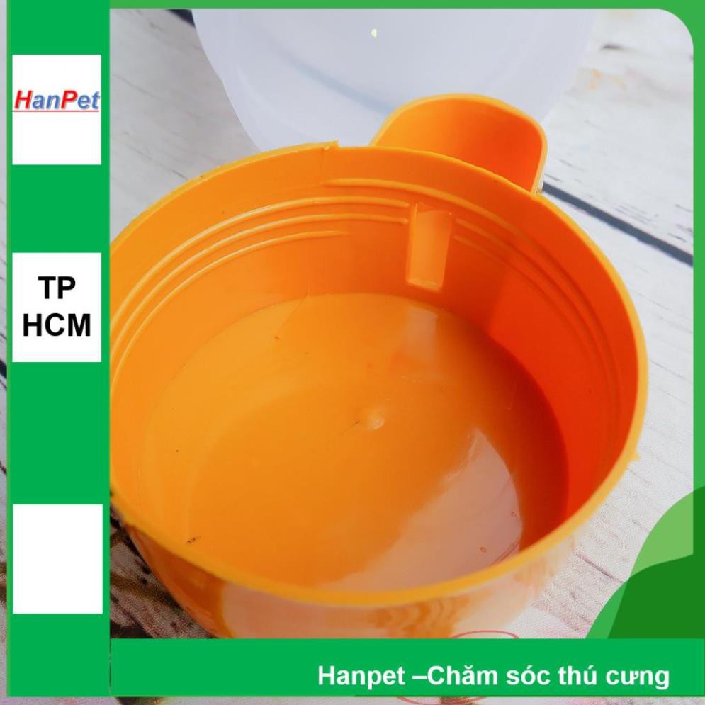 Hanpet.GV- Bình uống nước gia cầm tự động cấp nước- Dạng trụ đứng đặt nền (18x10cm)- máng uống chim cảnh gà chọi, g