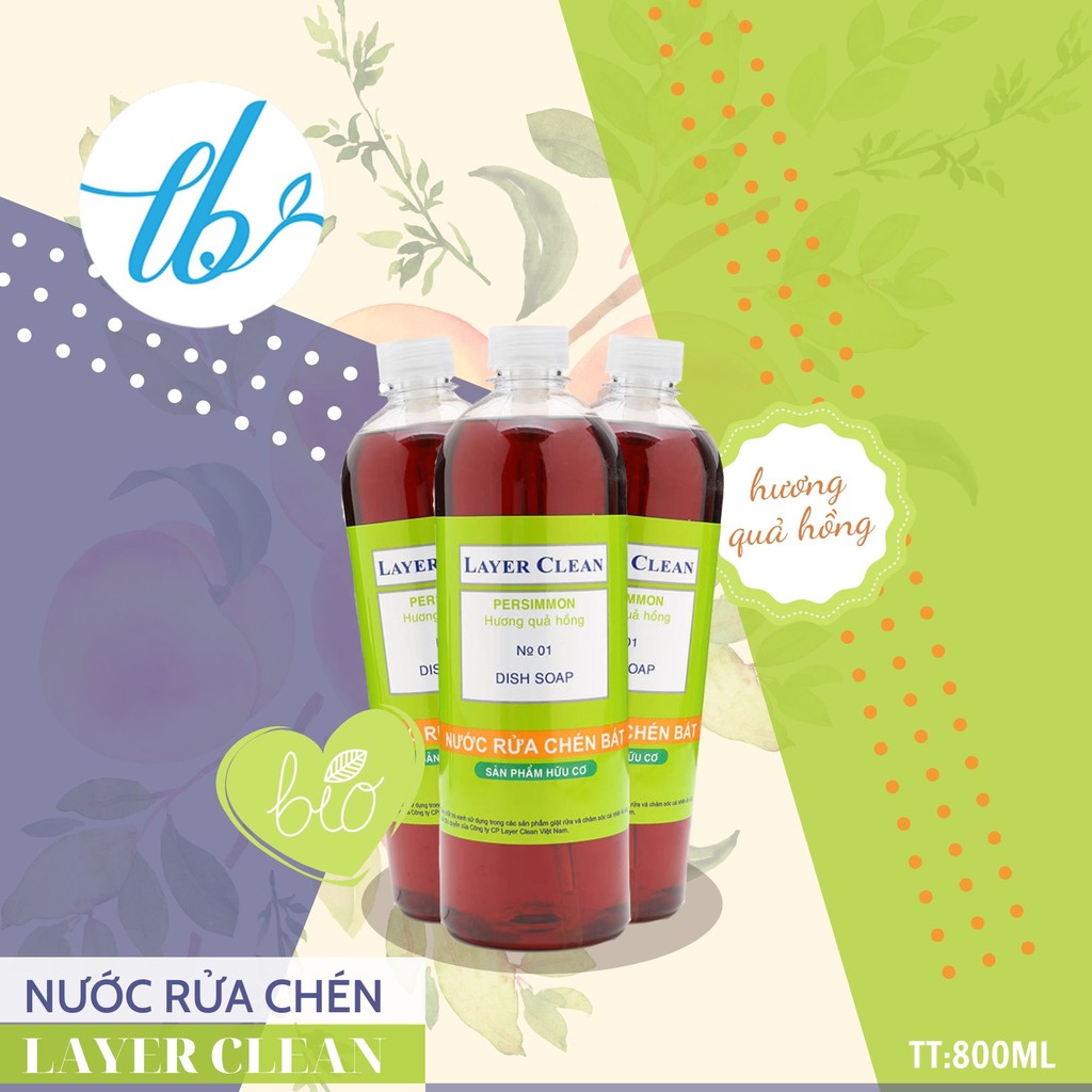 {Tin Dùng} Nước Rửa Chén Bát Hữu Cơ Layer Clean 5l Chiết Xuất Từ Enzym Hương Quế Organic An Toàn Tuyệt Đối Cho Da