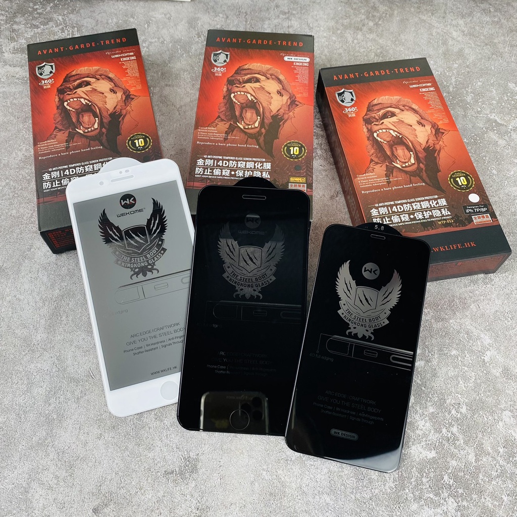 Có IP15) Kính Chống Nhìn Trộm KingKong Wk Iphone 7/8/Plus//X/Xr/Xs/Xs Max/11/12/13/14/15/Pro/Max/Plus/ProMax không hộp