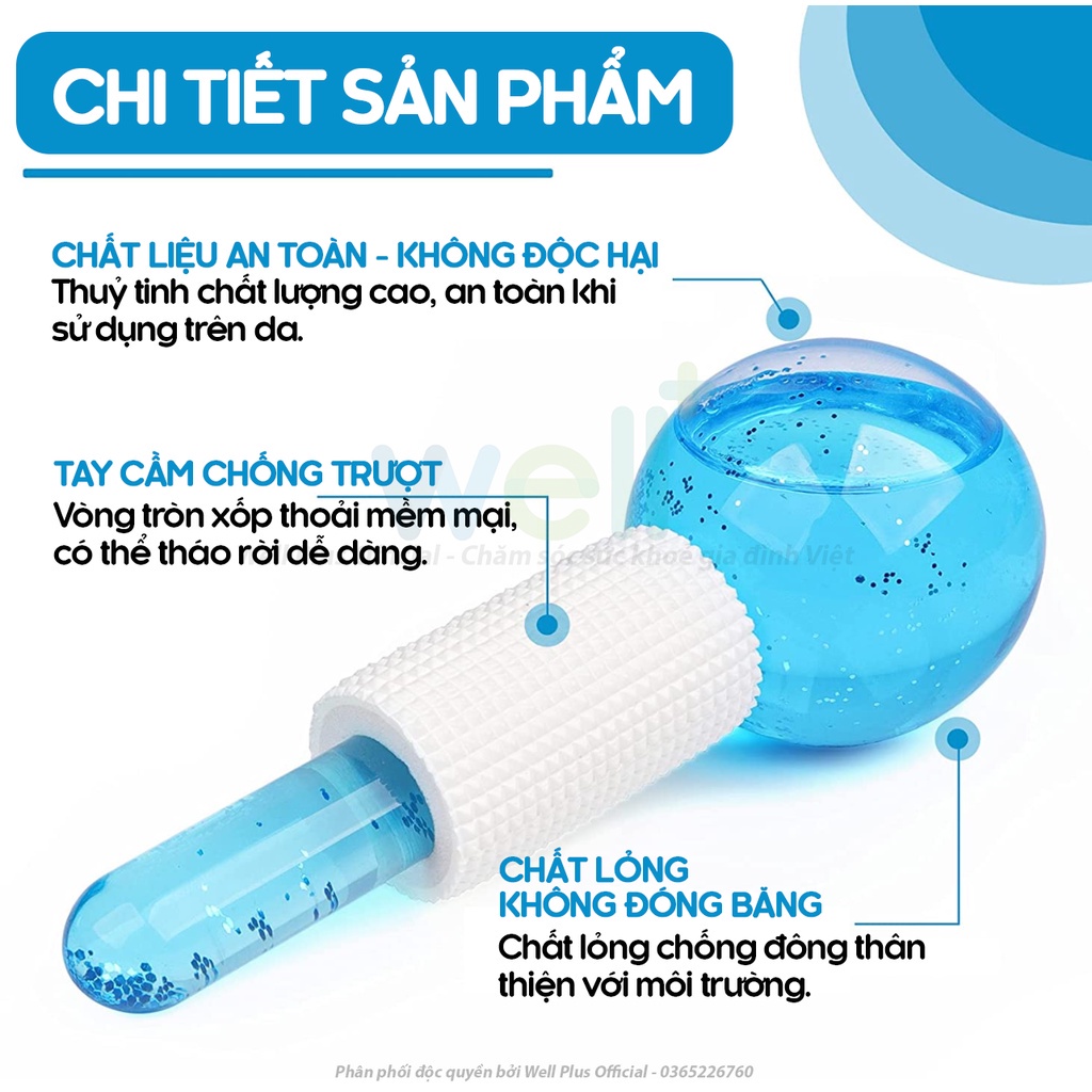 Thanh lăn mắt đá lạnh, quả cầu lạnh massage Da Mặt Giảm Quầng Thâm Và Bọng Mắt 2021 AmiHouse.99