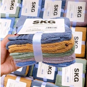 Bộ 5 Khăn Mặt Cotton SGK Size 30 x 50cm, Không Nilong, Không Hôi Nhớt Khi Sử Dụng