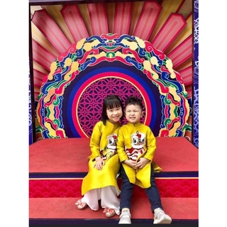 Áo dài lân sư rồng cho bé