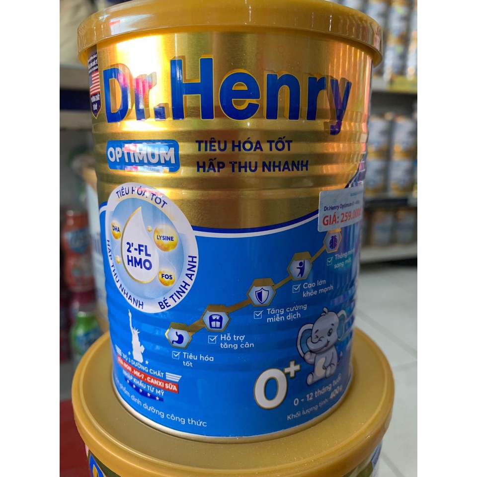 Sữa bột Dr.Henry OPTIMUM 0+ 400g dành cho trẻ từ 0 đến 12 tháng tuổi