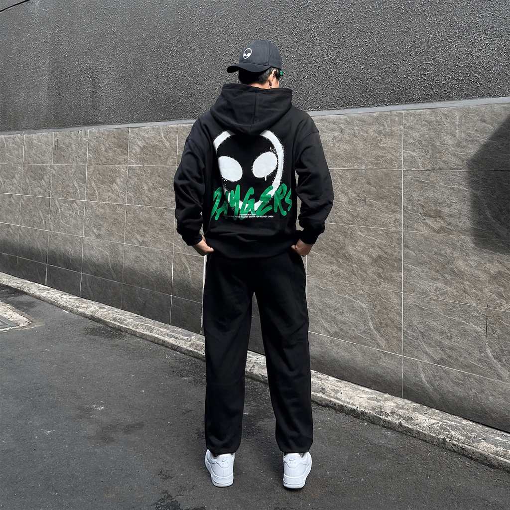 Áo SPRAYED Alien Zip Hoodie - Áo khoác nỉ dây kéo nam nữ unisex form rộng, nỉ chân cua cao cấp - Local brand Daygers