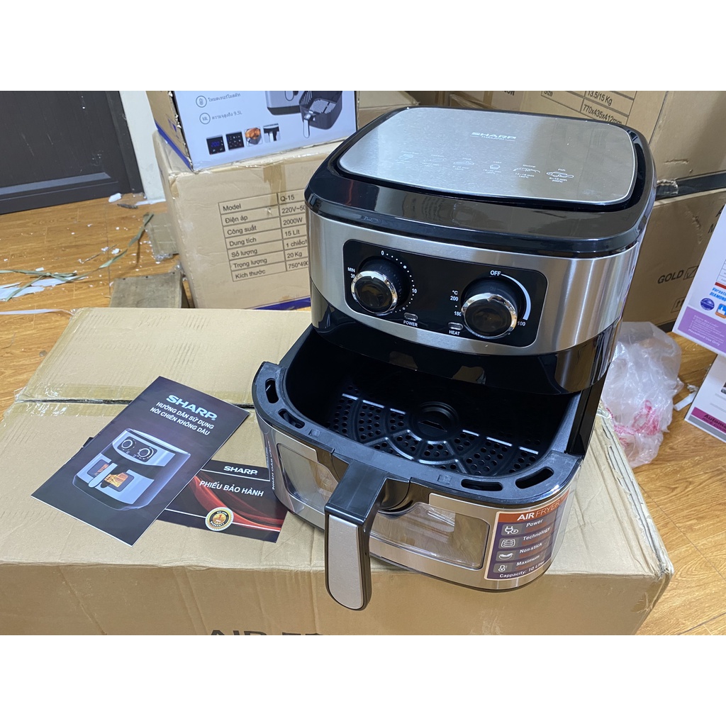 Nồi Chiên Không Dầu SHARP 10L KS10 Dung Tích Siêu To, Công Nghệ Hiện Đại Cho Nhà Bếp. Khay Kính. Bảo Hành 12 Tháng