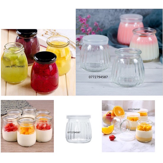 Hũ Thủy tinh Sữa Chua 100ml , 200ml Nắp Nhựa, nắp thiết  | Tùy chọn Mẫu và Dung Tích