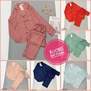Bán buôn bán sỉ đồ bộ Pijama thiết kế lụa gấm dài tay đủ Size cao cấp mặc thỏa mái phong cách hàn quốc