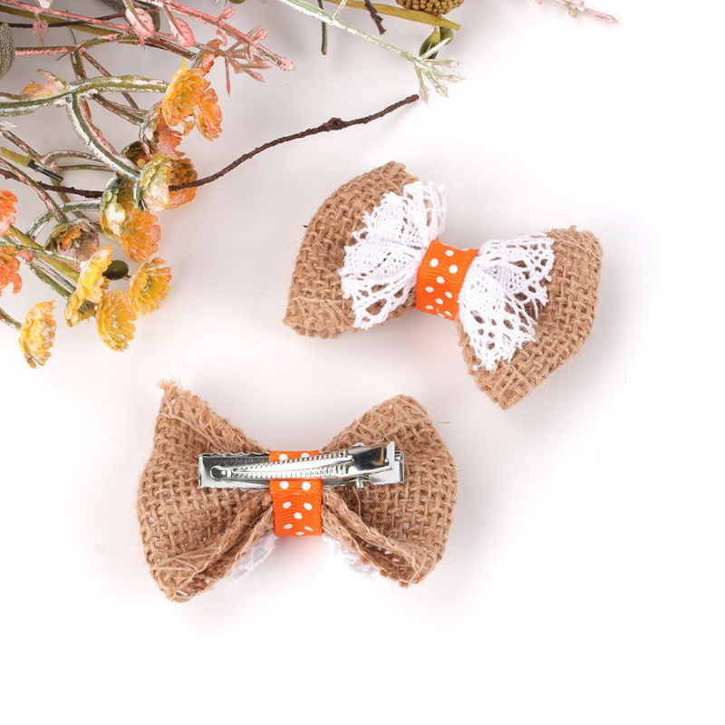 Set 3 Kẹp Tóc Hình Bướm Phối Ren Xinh Xắn Dành Cho Bé Gái