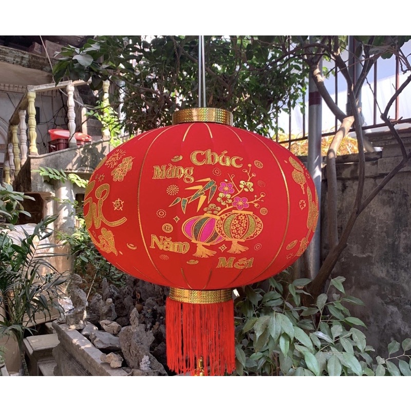 ĐÈN LỒNG vải NHUNG ĐỎ Treo Tết Lễ Hội Size 80CM 60cm 100cm