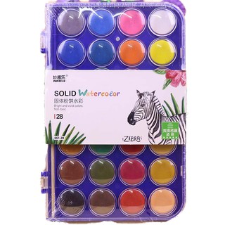 Màu nước SIMBALION 36 màu kèm cọ vẽ/ màu nước khô dạng nén SOLID WATERCOLOR