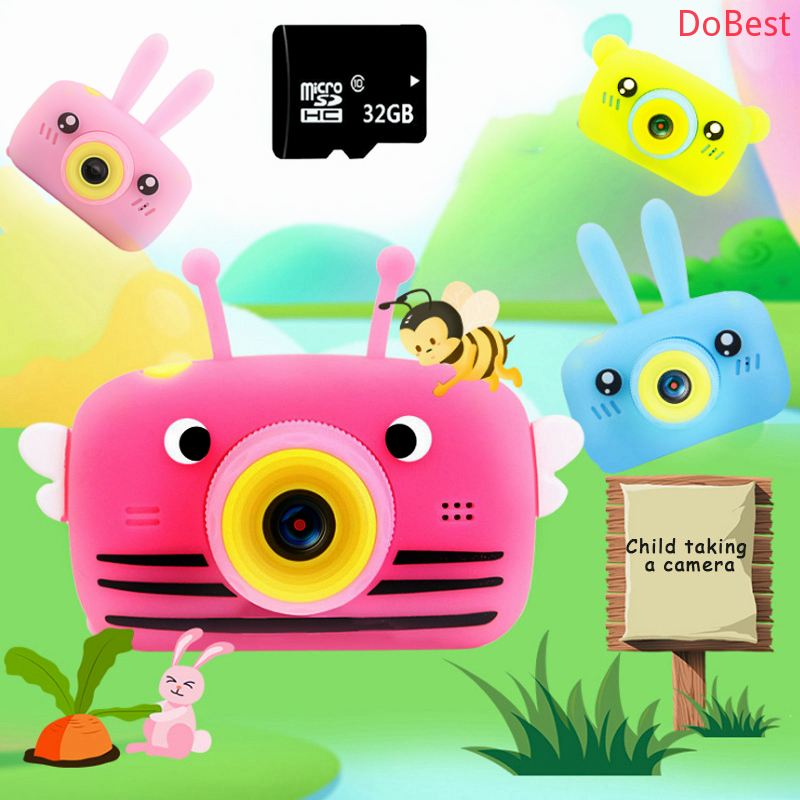 Máy Ảnh Kỹ Thuật Số 12MP Ống Kính HD Với Thẻ Nhớ 32g Hình Thỏ / Gấu Dễ Thương Làm Quà Tặng Cho Bé
