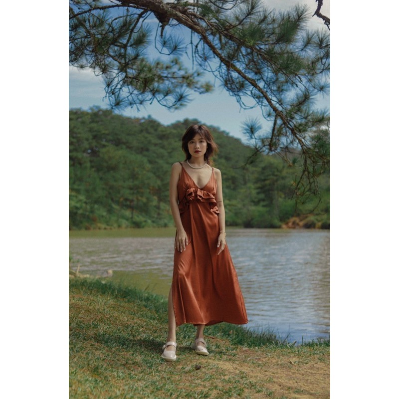 váy lụa nâu (choco dress)