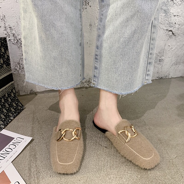 Sục lông dây xích phong cách Ulzzang đế bệt