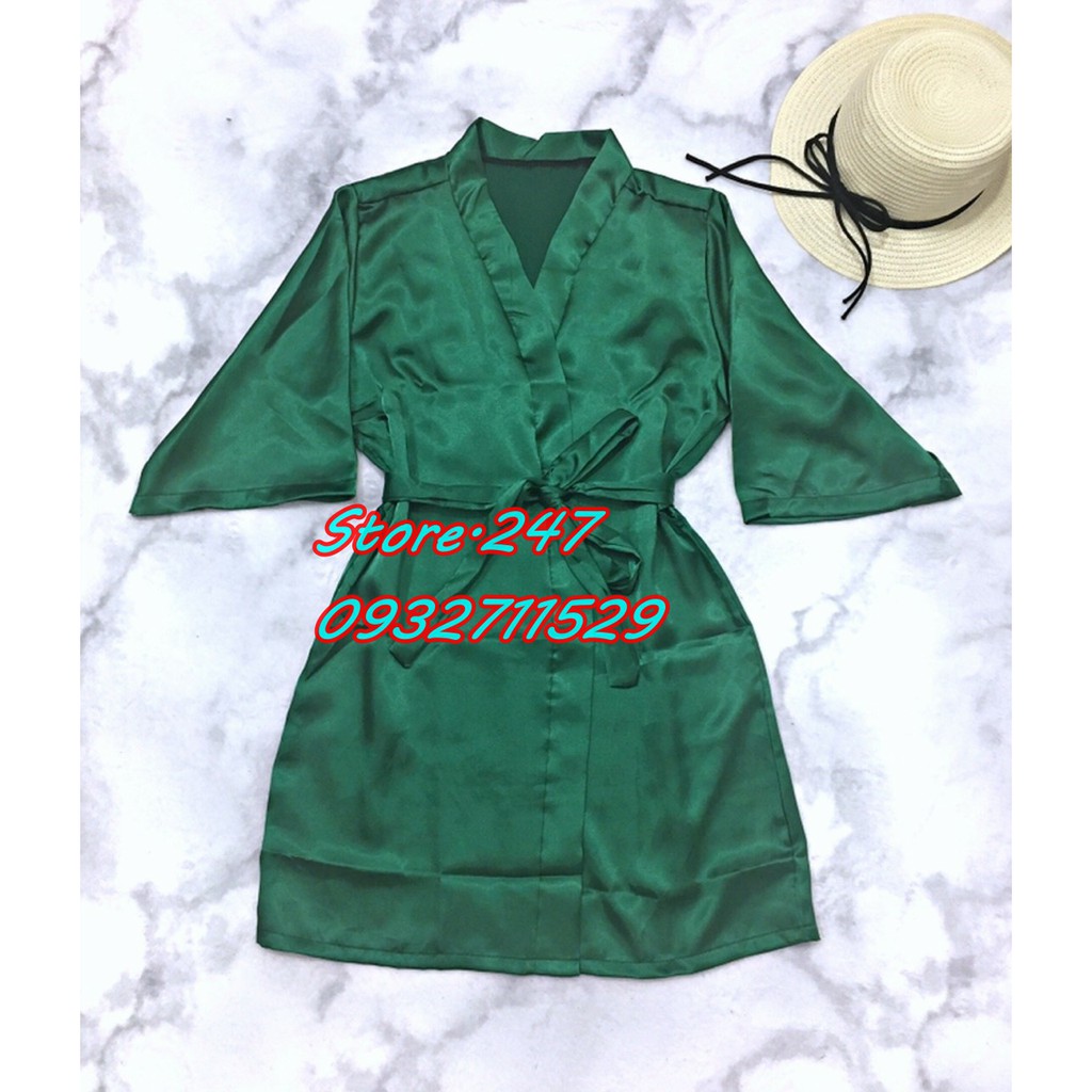 Áo choàng ngủ phi lụa sang chảnh dưới 60kg | BigBuy360 - bigbuy360.vn