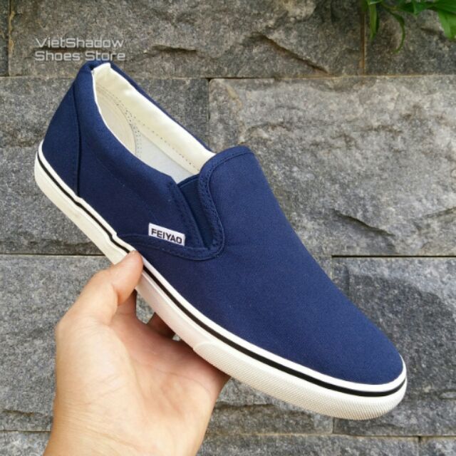 Slip on | Giày lười vải nam dáng classic - Mã SP 177-xanh | BigBuy360 - bigbuy360.vn