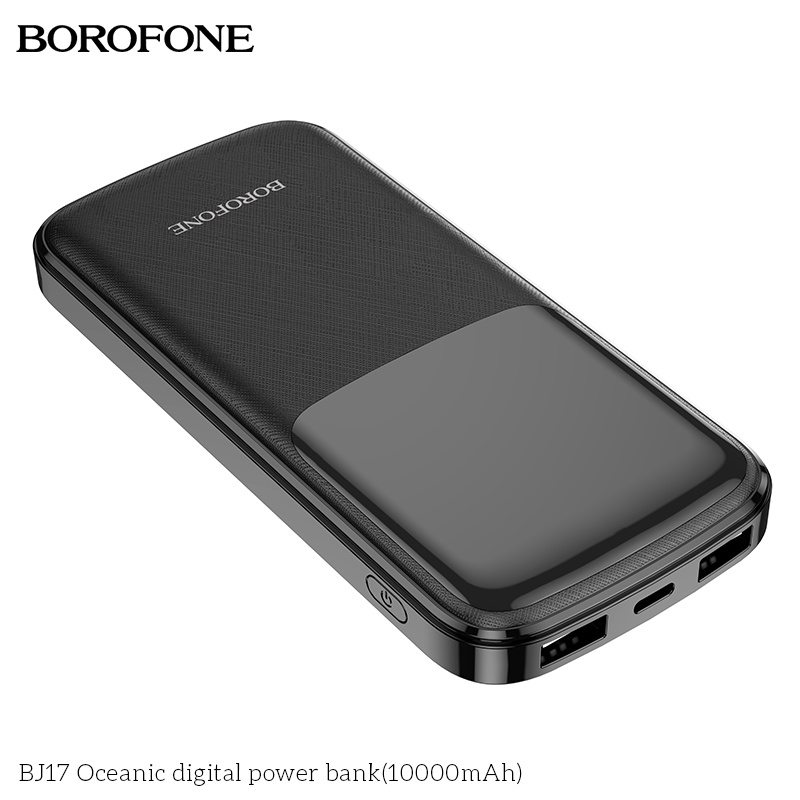 Pin sạc dự phòng 10000mAh BOROPHONE BJ17 có đèn báo LED, 2 cổng ra USB - Chính hãng