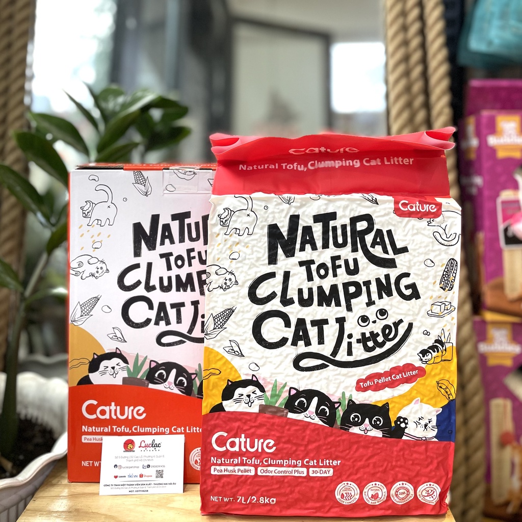 Cát vệ sinh đậu nành cho mèo - Cature 7L cao cấp siêu khử mùi và tiết kiệm