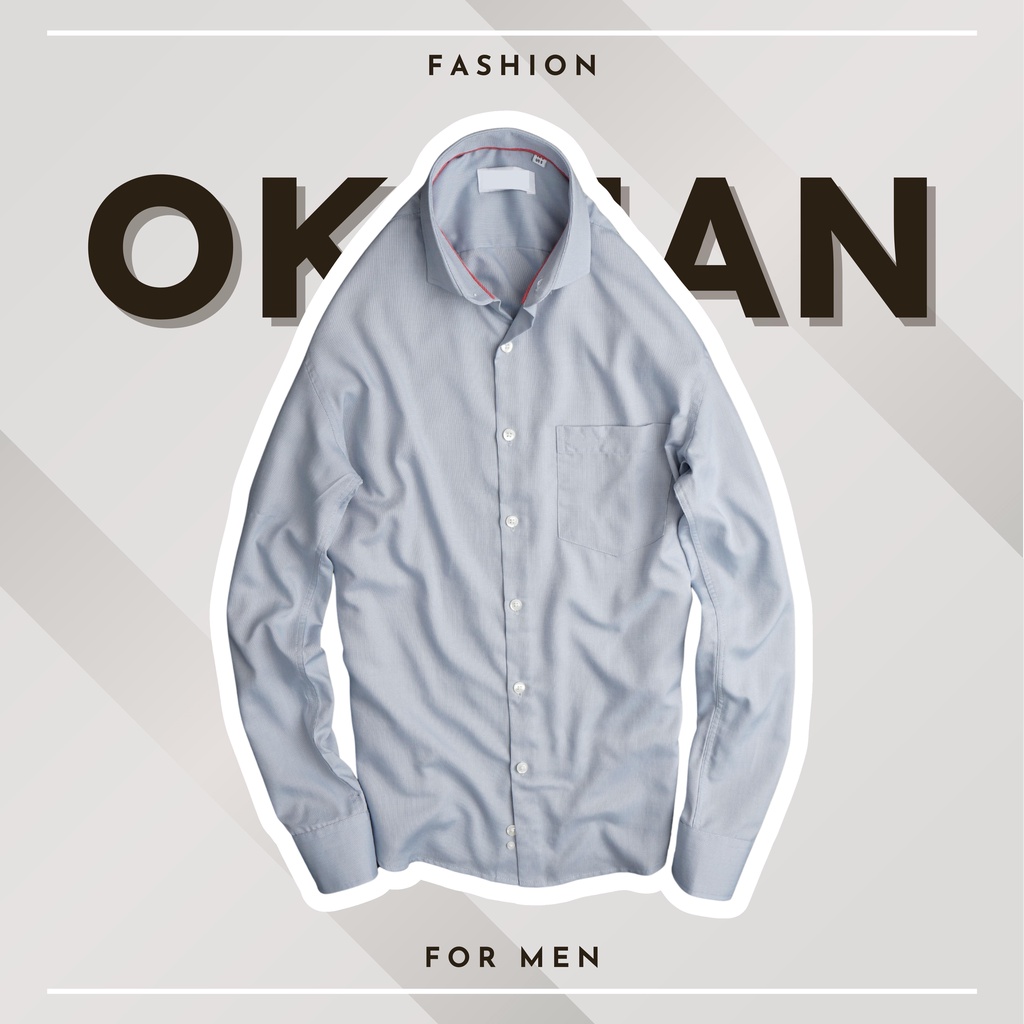 Áo sơ mi nam form slimfit 5 màu chất liệu cotton lụa mềm mại OkMan SMDTLC