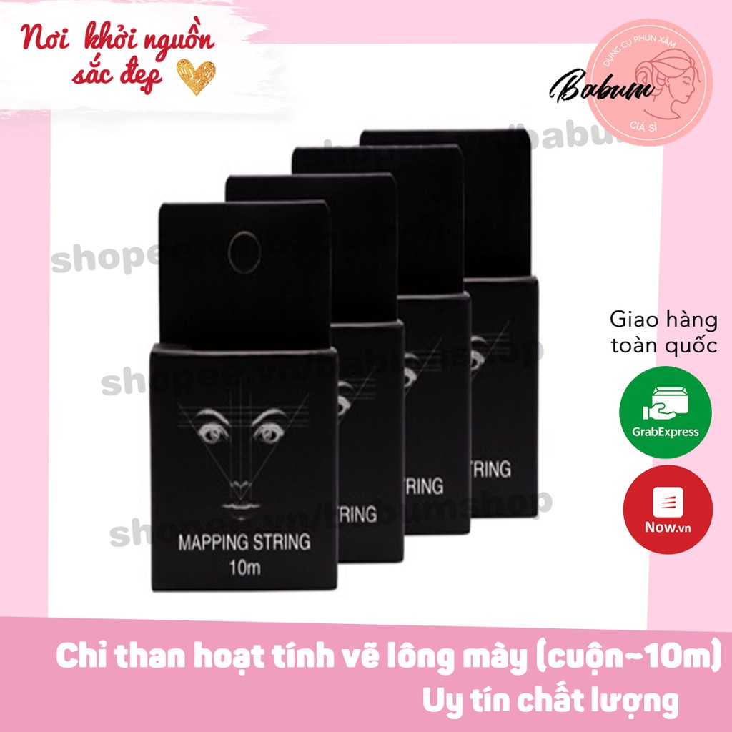 Chỉ than hoạt tính vẽ lông mày, chỉ than hoạt tính định hình lông mày khi phun xăm cuộn 10m