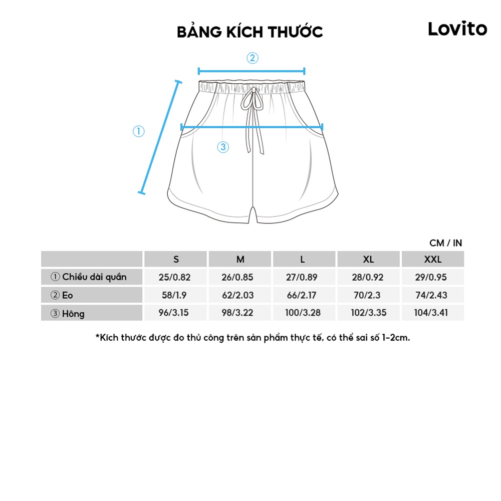 Quần đùi thể thao Lovito có dây rút L02101 (màu xanh dương nhạt) | BigBuy360 - bigbuy360.vn
