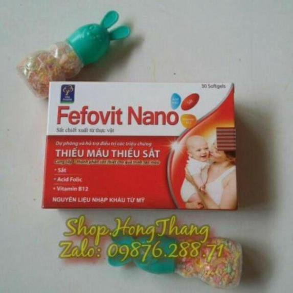 Fefovit Nano Bổ Sung Sắt, Tăng Cường Lưu Thông Máu Cho Phụ Nữ Mang Thai Hộp 100 viên mềm