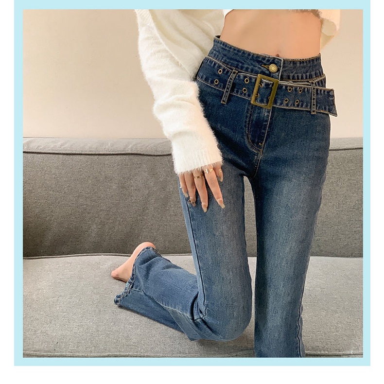 COZOK Quần Jean Lưng Cao Form Ôm Theo Phong Cách Vintage