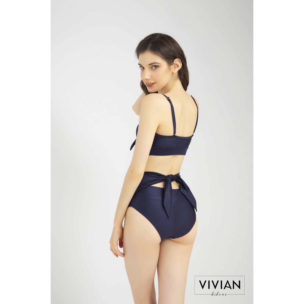Quần bơi lẻ BIKINI PASSPORT Lưng cao phối nhún - Xanh navy-VS142_NV | BigBuy360 - bigbuy360.vn