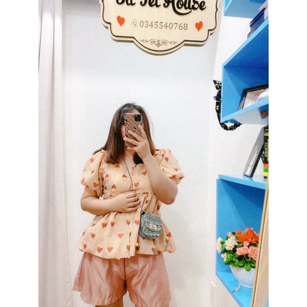 Set Babydoll trái dâu Bigsize