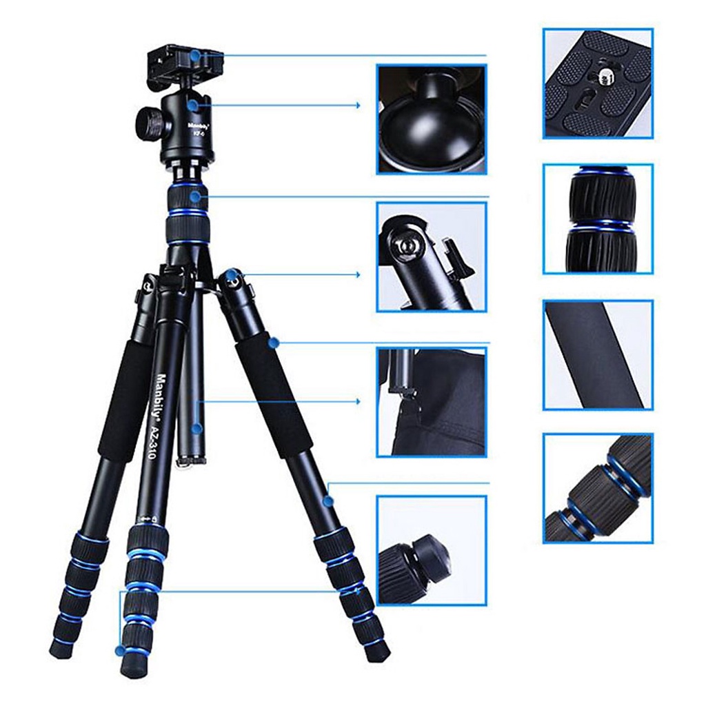 Chân máy ảnh chuyên dụng Manbily AZ 310 ( Có thể quay OverHead, làm Monopod)