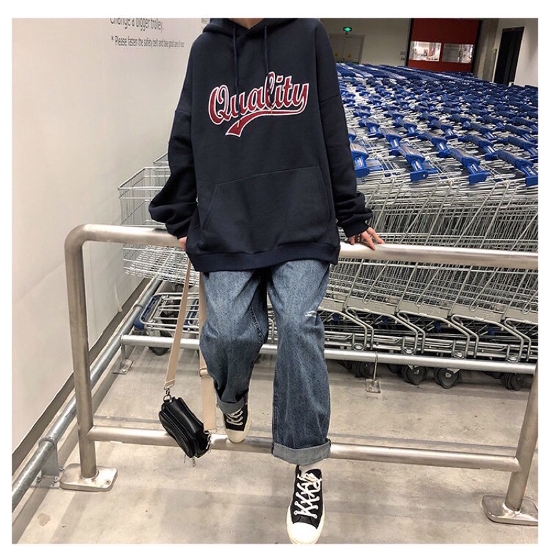 Áo nỉ hoodie chui có mũ Quality lót bông