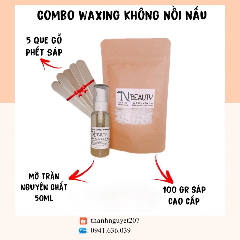 COMBO 100gr SÁP WAX BEANS CAO CẤP + MỠ TRĂN NGUYÊN CHẤT