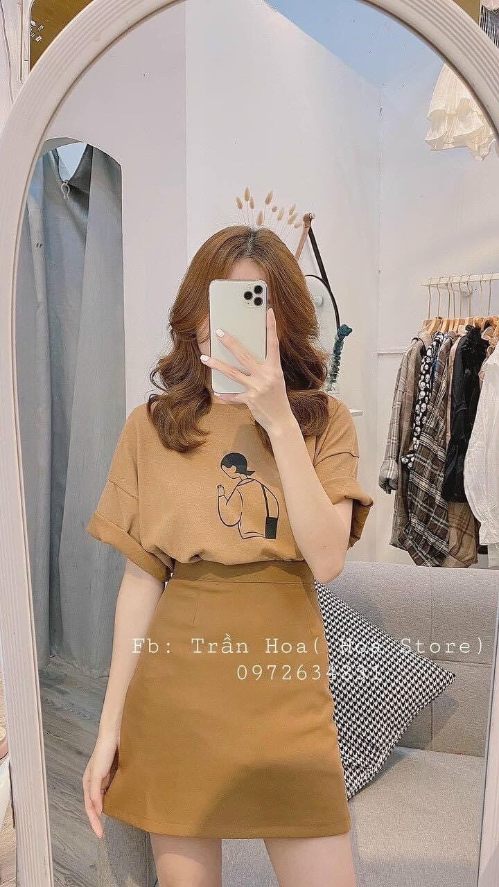 Chân váy chữ A mới Quảng châu chất thô mịn nhiều màu