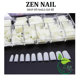 Móng úp Vuông Trơn, Móng HSM màu đục form Vuông 500 móng, Móng giả làm nail