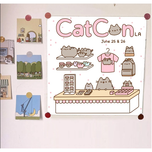 Tranh vải treo tường sumikko TVTT4 tonton usagyuuun shiba pusheen cute hoạt hình dễ thương 45x45cm