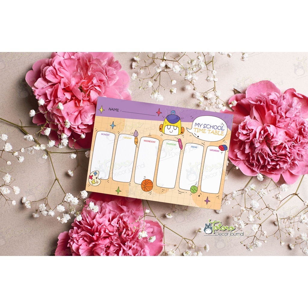 20 mẫu Thời khóa biểu cute