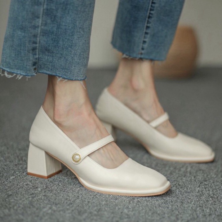 Giày cao gót style tiểu thư quai ngang G023