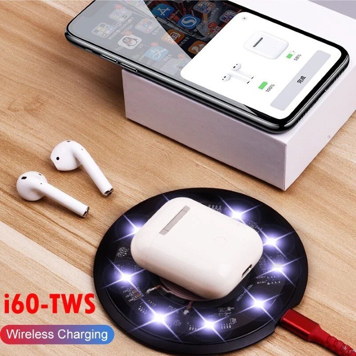 Tai Nghe i60 TWS Bluetooth V5.0 Công Nghệ Cảm Biến Vân Tay Như AirPods