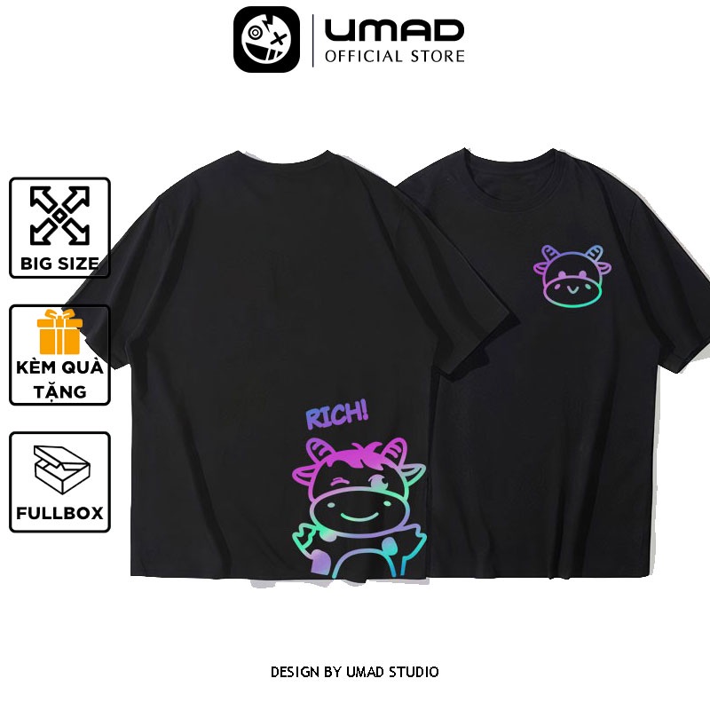 Áo thun nam UMAD racing boy SHO.EI. phản quang cổ tròn tay ngắn màu đen có bigsize 4XL 100kg mẫu Biker xe độ, xe đua rcb