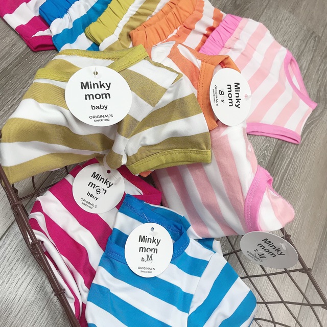Bộ Minky mom kẻ siêu xinh cho bé trai bé gái