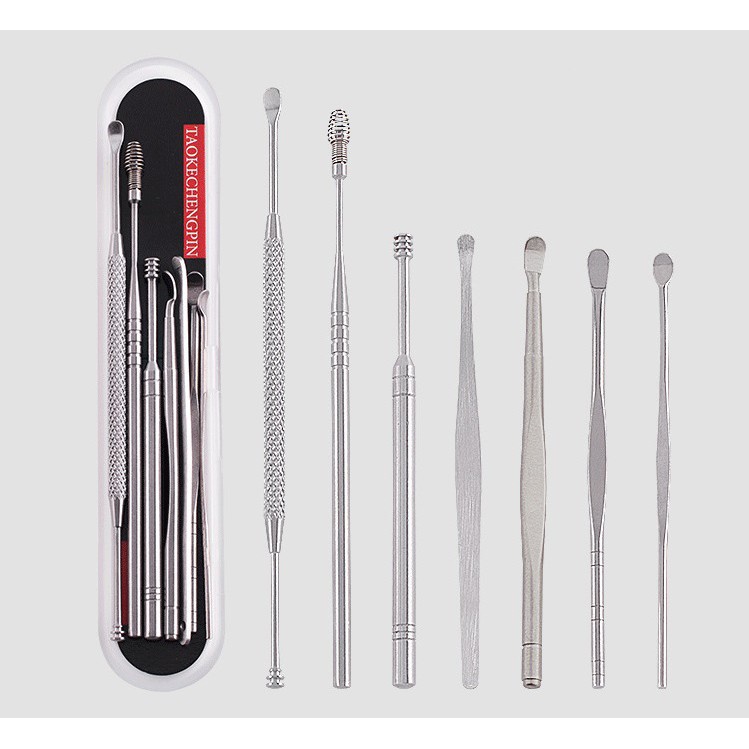Bộ Dụng Cụ Ráy Tai 7 Món Chất Liệu Inox Sử Dụng An Toàn.