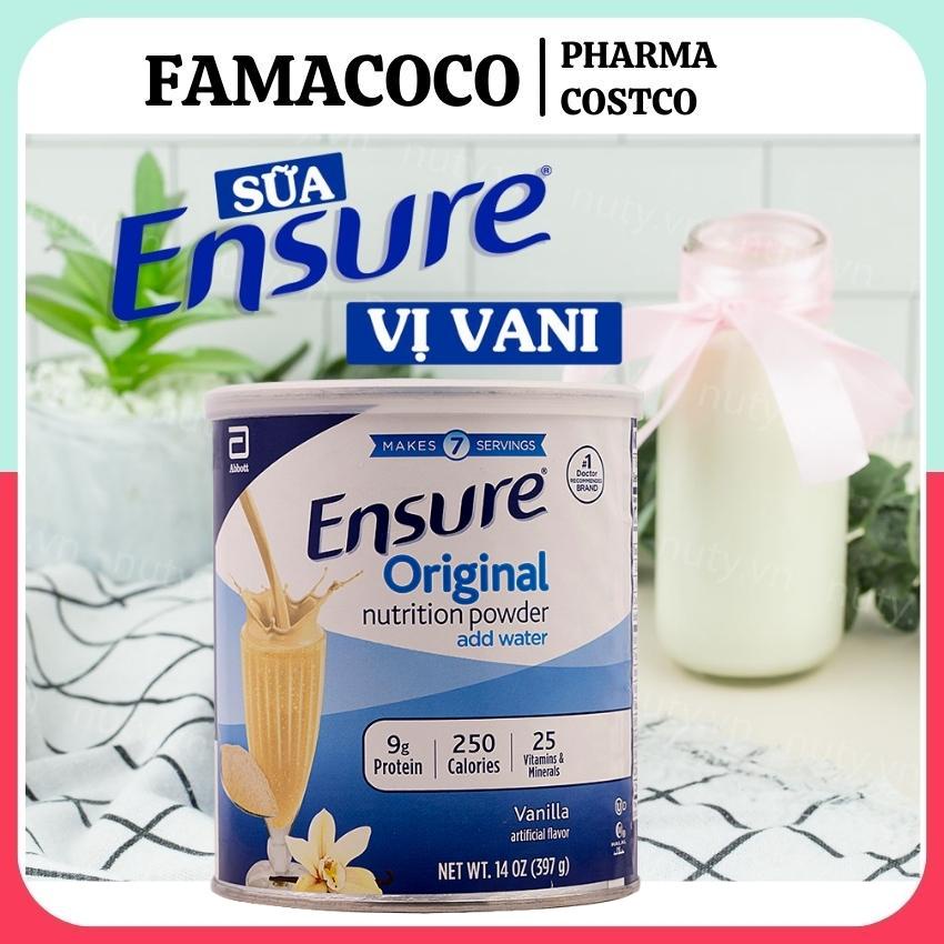 Sữa Ensure Original Nutrition Powder Hương Vani hàng Mỹ Mẫu mới nhất 397g Dành cho người lớn và trẻ em  FAMACOCO