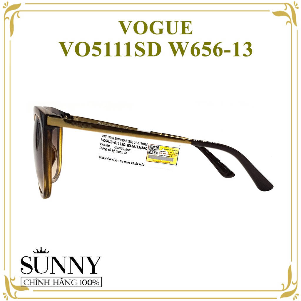 VO5111SD W656-13 - Kính mát Vogue chính hãng Italia, bảo hành toàn quốc