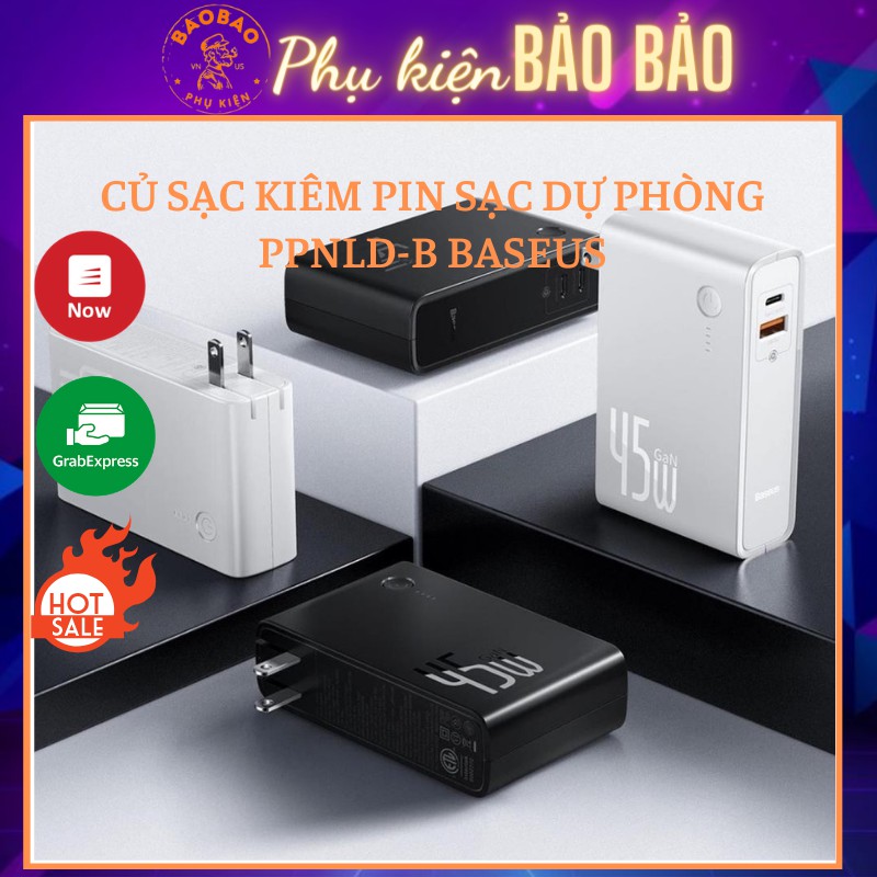 [Mã 154ELSALE2 giảm 7% đơn 300K] Củ sạc kiêm Pin sạc dự phòng PPNLD-B Baseus 45W sạc nhanh 10.000mAh TypeC USB