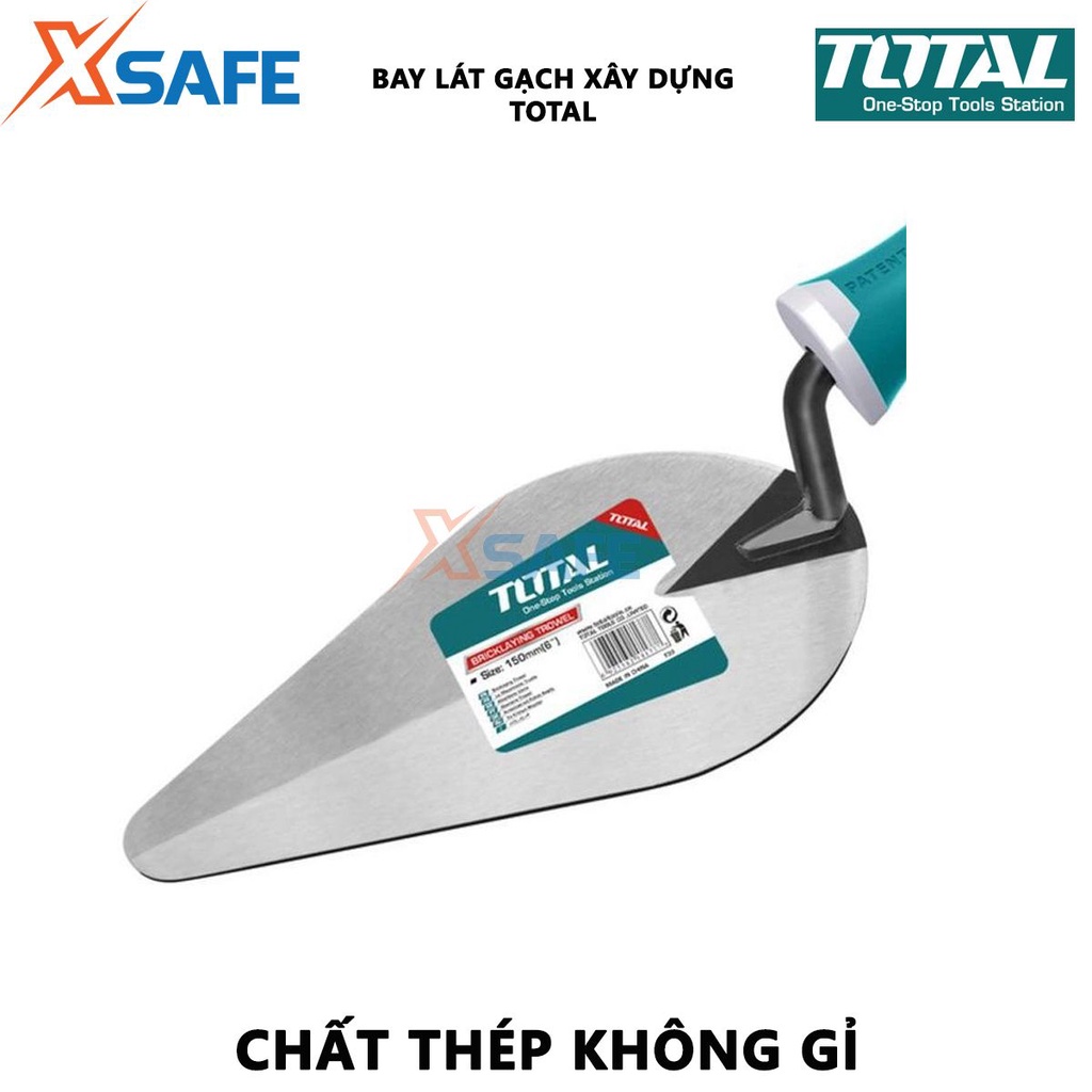 Bay lát gạch TOTAL Bay lát gạch xây dựng kích thước 6-8&quot;/160-200mm, tay cầm nhựa độ nhám vừa đủ, chắc tay - Chính hãng
