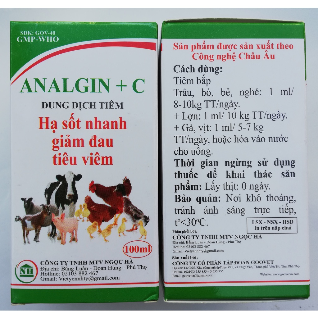 1 lọ ANALGIN + C Loại 100ml Công ty Ngọc Hà