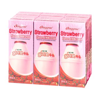 Sữa DÂU Binggrae (Hàn Quốc) Lốc 6 hộp 200ml