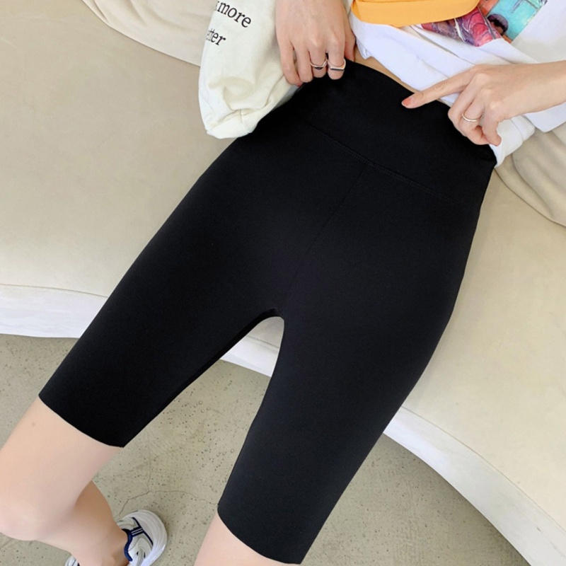 10mk Quần Short Legging Thể Thao Lưng Cao Giả Da Cá Mập Màu Trơn Thời Trang Mùa Hè Dành Cho Nữ