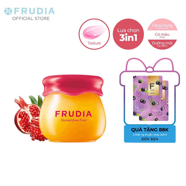 [Tặng 88k]Son Dưỡng Môi 3 trong 1 Thạch Lựu và Mật Ong Frudia Pomegranate Honey 3 in 1 Lip Balm 10g